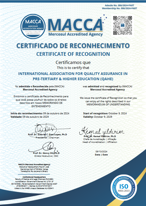 QAHE Receives Certificate of Recognition from Mercosul Accreditation Agency (MACCA)