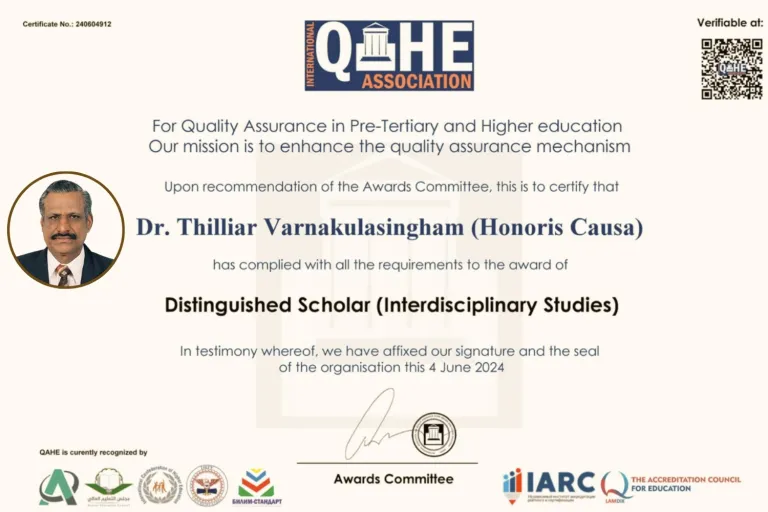 TV-Singham-Distinguished Scholar